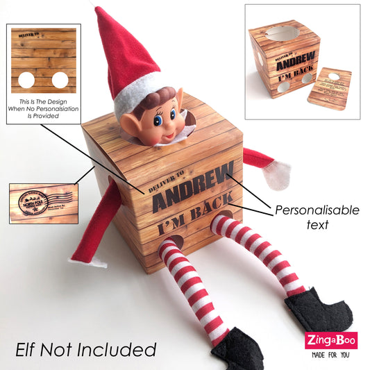 Elf Arrival Box - Crate Design Printed On 280gsm Card | Zingaboo