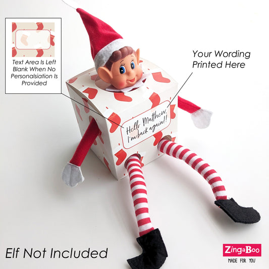 Personalised Elf Arrival Box - Stocking Design | Zingaboo