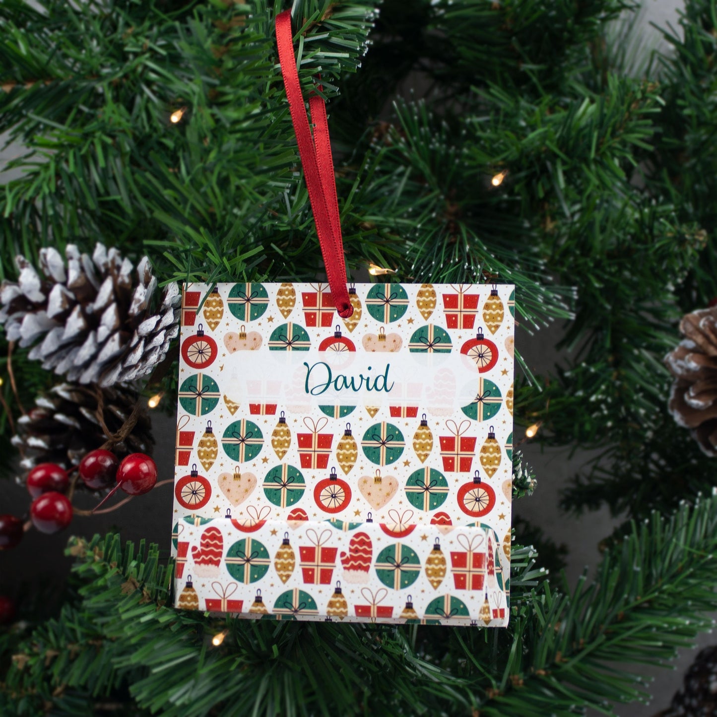 Personalised Christmas Money Wallet Holder Box, Eco friendly and Sustainable Christmas Decoration Made From Card