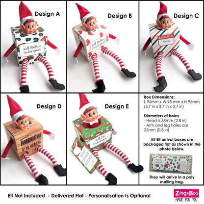 Personalised Elf Arrival Box - Stocking Design | Zingaboo