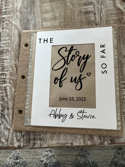 The Story of Us So Far Sticker, A4 A5 for Scrapbook Cover, Vinyl Decal Sticker for Wedding Album, Front Cover For Our Story Album or Journal