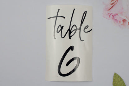 Custom Set of Vinyl Table Numbers for DIY Wedding Signs - Any Number Range - Zingaboo
