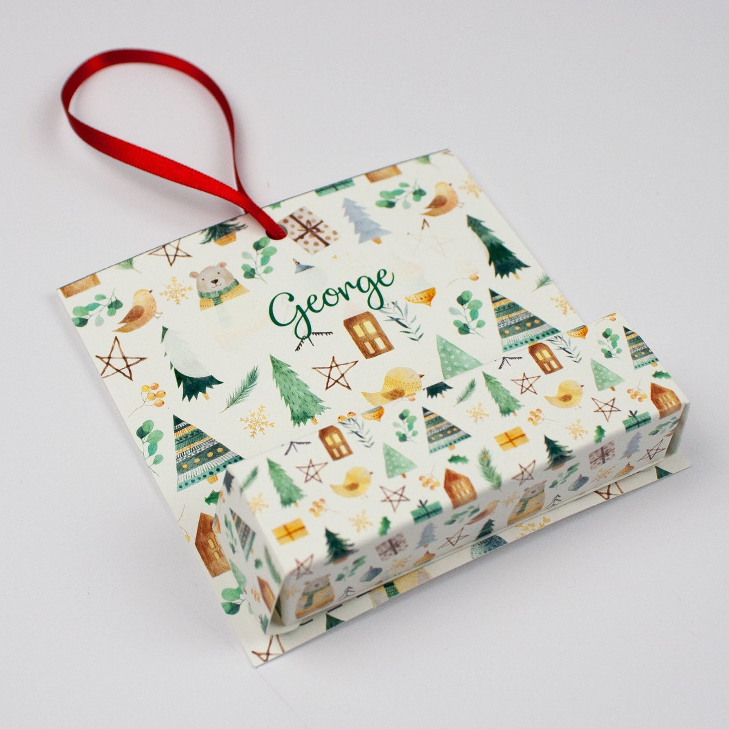 Personalised Christmas Money Wallet Holder Box, Eco friendly and Sustainable Christmas Decoration Made From Card