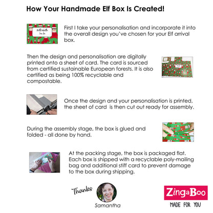 Personalised Elf Arrival Box - Stocking Design | Zingaboo