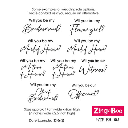 Bridesmaid Proposal Decal Sticker | Personalised | Zingaboo