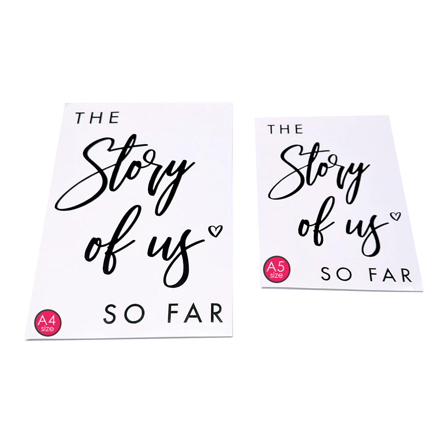 The Story of Us So Far Sticker, A4 A5 for Scrapbook Cover, Vinyl Decal Sticker for Wedding Album, Front Cover For Our Story Album or Journal